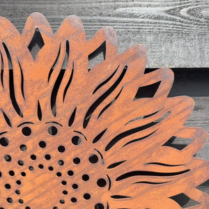 Large Rusty Metal Sunflower Garden Decoration