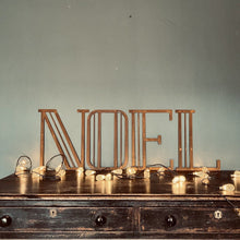 Load image into Gallery viewer, Christmas Mantle Fireplace Decoration NOEL In Rustic Rusted Art Deco Letters
