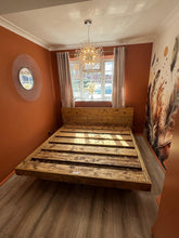 Load image into Gallery viewer, Scaffold Board Rustic Floating Bed Frame
