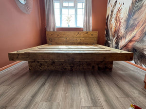 Scaffold Board Rustic Floating Bed Frame