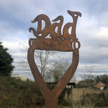 Load image into Gallery viewer, Rusty Metal Dad Spade Garden Decoration
