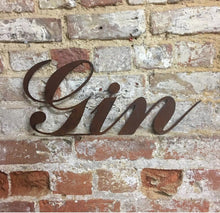 Load image into Gallery viewer, Rusty Metal Gin Sign
