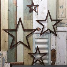 Load image into Gallery viewer, Set of 4 rusty Metal stars, Home &amp; Garden decoration
