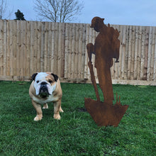 Load image into Gallery viewer, Large Rusty Metal Soldier Garden Statue
