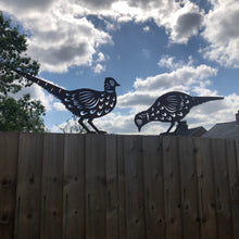 Load image into Gallery viewer, 2 Rusty Metal Pheasants Garden Pheasants
