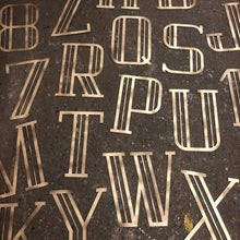 Load image into Gallery viewer, Gold Distressed 5&quot; or 12&quot; Art Deco Lettering A-Z 0-9
