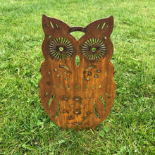 Load image into Gallery viewer, Rusty Metal Standing Owl Garden Ornament
