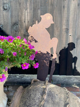 Load image into Gallery viewer, Rusty Metal Soldier Garden Statue, Remembrance Feature

