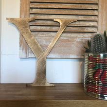 Load image into Gallery viewer, Distressed Gold 5&quot; or 12&quot; Classic Metal Letters, A-Z, 0-9
