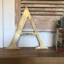 Load image into Gallery viewer, Distressed Gold 5&quot; or 12&quot; Classic Metal Letters, A-Z, 0-9
