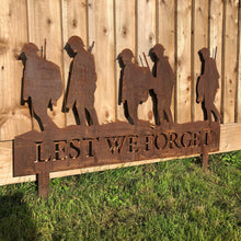 Load image into Gallery viewer, A Rusty Metal Lest We Forget Soldier Scene Garden Decoration
