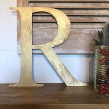 Load image into Gallery viewer, Distressed Gold 5&quot; or 12&quot; Classic Metal Letters, A-Z, 0-9
