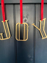 Load image into Gallery viewer, Christmas Tree Decorations / Joy Letters / Personalised Gifts / Christmas Present / Art Deco Letters
