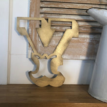 Load image into Gallery viewer, A-Z Rustic 5&quot; or 12&quot; Gold Metal Carnival Letters.

