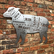 Load image into Gallery viewer, Large Galvanized Steel Butchers Lamb Decoration
