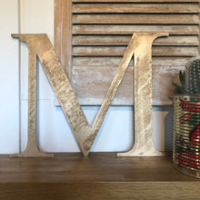 Load image into Gallery viewer, Distressed Gold 5&quot; or 12&quot; Classic Metal Letters, A-Z, 0-9
