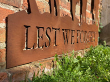 Load image into Gallery viewer, XXL Rusty Metal Lest We Forget Soldier Scene Garden Decoration
