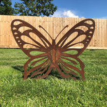 Load image into Gallery viewer, Large Rusty Metal Butterfly Decoration
