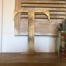 Load image into Gallery viewer, Distressed Gold 5&quot; or 12&quot; Classic Metal Letters, A-Z, 0-9

