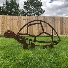 Load image into Gallery viewer, Large Rusty Metal Tortoise Garden Decoration
