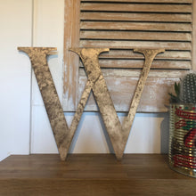 Load image into Gallery viewer, Distressed Gold 5&quot; or 12&quot; Classic Metal Letters, A-Z, 0-9
