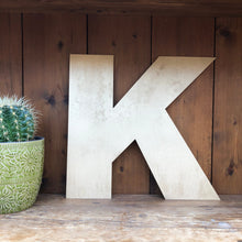 Load image into Gallery viewer, 12&quot; and 5&quot; Gold Fat Font Metal Letters.
