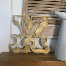 Load image into Gallery viewer, A-Z Rustic 5&quot; or 12&quot; Gold Metal Carnival Letters.
