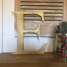 Load image into Gallery viewer, Distressed Gold 5&quot; or 12&quot; Classic Metal Letters, A-Z, 0-9
