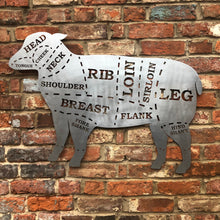 Load image into Gallery viewer, Large Galvanized Steel Butchers Lamb Decoration
