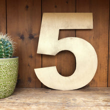 Load image into Gallery viewer, 12&quot; and 5&quot; Gold Fat Font Metal Letters.
