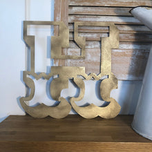 Load image into Gallery viewer, A-Z Rustic 5&quot; or 12&quot; Gold Metal Carnival Letters.
