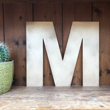 Load image into Gallery viewer, 12&quot; and 5&quot; Gold Fat Font Metal Letters.
