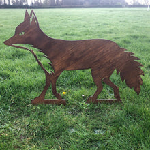Load image into Gallery viewer, Rusty Metal Walking Fox Garden Decoration
