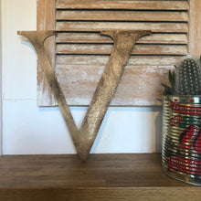 Load image into Gallery viewer, Distressed Gold 5&quot; or 12&quot; Classic Metal Letters, A-Z, 0-9

