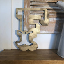 Load image into Gallery viewer, A-Z Rustic 5&quot; or 12&quot; Gold Metal Carnival Letters.
