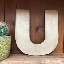 Load image into Gallery viewer, 12&quot; and 5&quot; Gold Fat Font Metal Letters.
