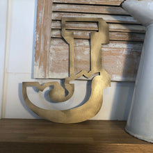 Load image into Gallery viewer, A-Z Rustic 5&quot; or 12&quot; Gold Metal Carnival Letters.
