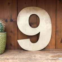 Load image into Gallery viewer, 12&quot; and 5&quot; Gold Fat Font Metal Letters.
