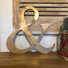 Load image into Gallery viewer, Distressed Gold 5&quot; or 12&quot; Classic Metal Letters, A-Z, 0-9
