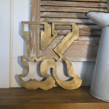 Load image into Gallery viewer, A-Z Rustic 5&quot; or 12&quot; Gold Metal Carnival Letters.
