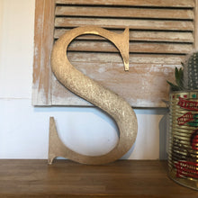 Load image into Gallery viewer, Distressed Gold 5&quot; or 12&quot; Classic Metal Letters, A-Z, 0-9
