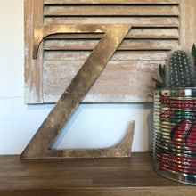 Load image into Gallery viewer, Distressed Gold 5&quot; or 12&quot; Classic Metal Letters, A-Z, 0-9
