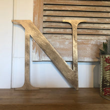 Load image into Gallery viewer, Distressed Gold 5&quot; or 12&quot; Classic Metal Letters, A-Z, 0-9
