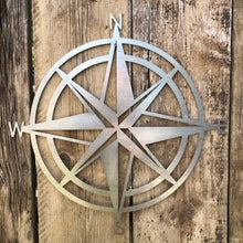Load image into Gallery viewer, Galvanized Steel Compass Wall Decoration
