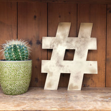 Load image into Gallery viewer, 12&quot; and 5&quot; Gold Fat Font Metal Letters.
