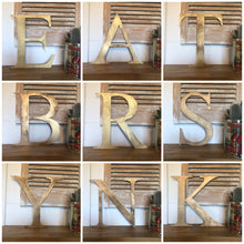 Load image into Gallery viewer, Distressed Gold 5&quot; or 12&quot; Classic Metal Letters, A-Z, 0-9
