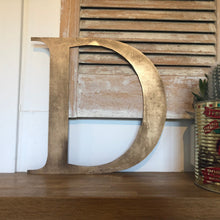 Load image into Gallery viewer, Distressed Gold 5&quot; or 12&quot; Classic Metal Letters, A-Z, 0-9
