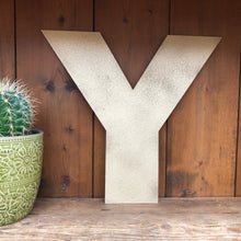 Load image into Gallery viewer, 12&quot; and 5&quot; Gold Fat Font Metal Letters.

