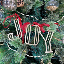 Load image into Gallery viewer, Christmas Tree Decorations / Joy Letters / Personalised Gifts / Christmas Present / Art Deco Letters
