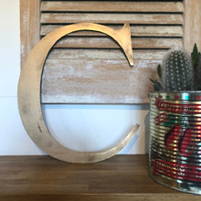 Load image into Gallery viewer, Distressed Gold 5&quot; or 12&quot; Classic Metal Letters, A-Z, 0-9
